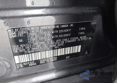 2024 Toyota Rav4 Xle from USA, damaged, VIN 2T3W1RFV4RC272706